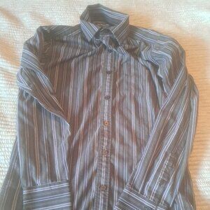 Red Level Nine Men's Black w/ White and Purple Dress Shirt